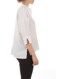 Emme Marella GALAZIA camicia in lino da donna bianco
