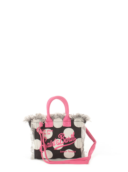Mc2 Saint Barth Vanity Mini borsa in canvas da donna posi mid 0001 med nero/bianco/rosa
