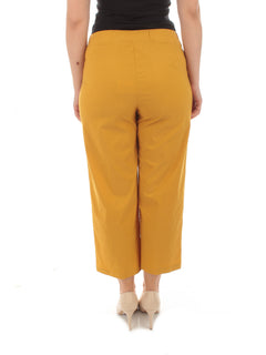 Gigliorosso pantaloni cropped da donna senape