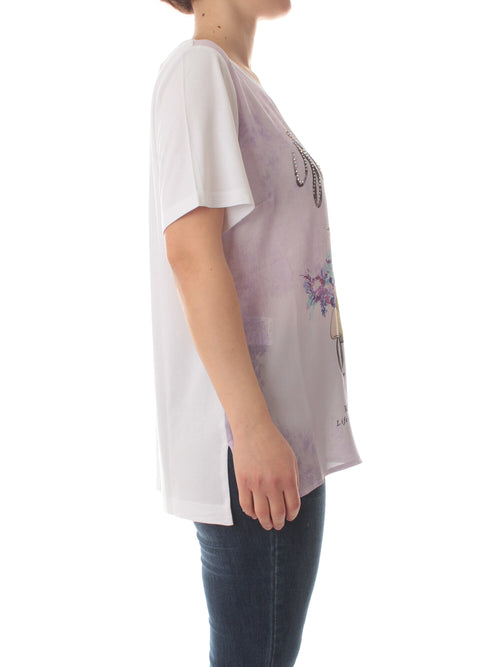 Gigliorosso T-shirt con strass da donna pervinca