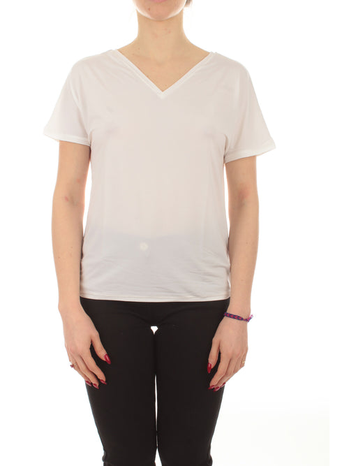 RRD-Roberto Ricci Designs CUPRO T-shirt scollo a V da donna bianco