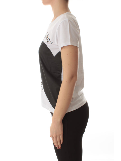 Twinset T-shirt con stampa a cuore da donna bianco ottico