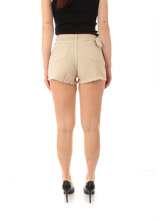 Twinset shorts in denim con cintura da donna parchment