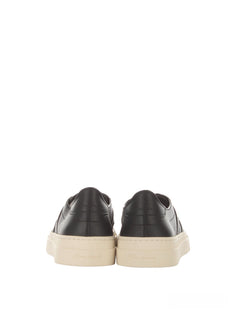 Santoni double buckle sneaker da uomo in pelle blue