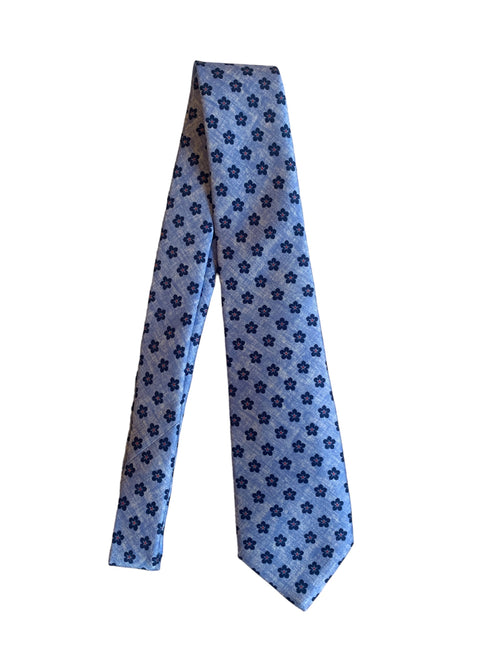 Kiton cravatta in seta avio da uomo
