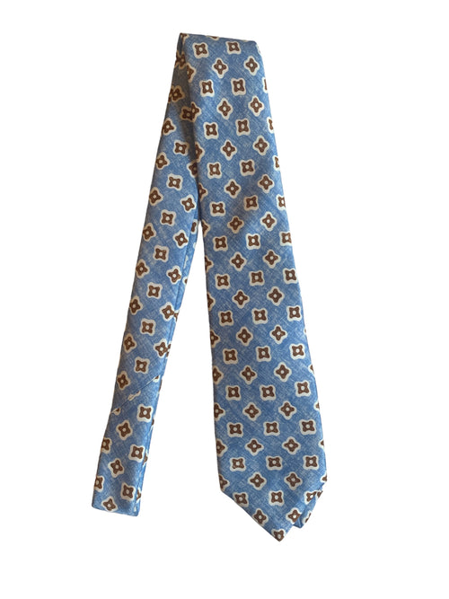 Kiton cravatta in seta da uomo azzurro chiaro