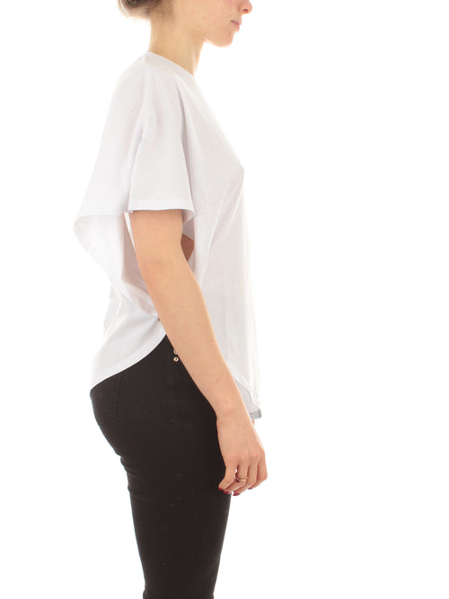 Patrizia Pepe T-shirt asimmetrica da donna bianco ottico