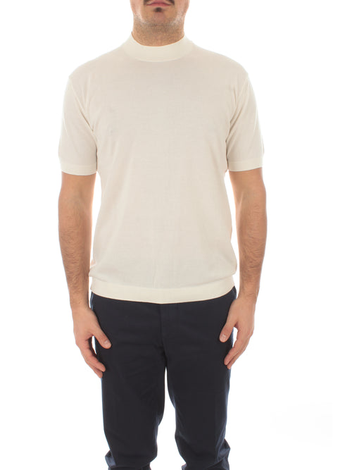 Tagliatore t-shirt lupetto a manica corta in cotone da uomo bianco