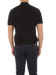 Tagliatore t-shirt lupetto a manica corta in cotone da uomo nero