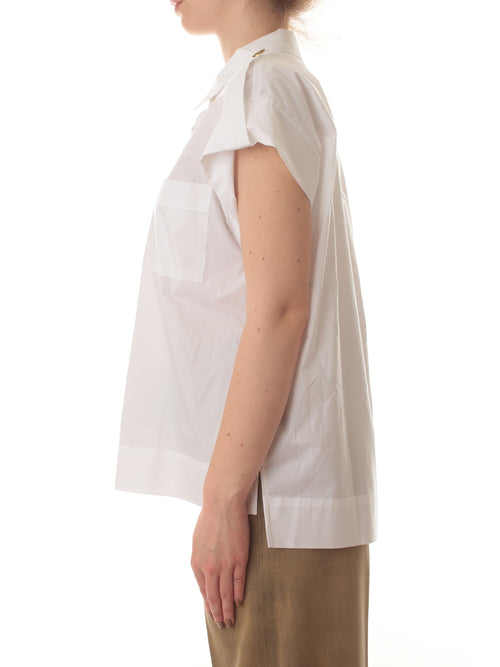 Twinset camicia con bottoni Oval T da donna bianco