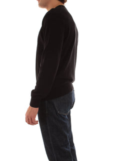 Lacoste pullover da uomo con collo rotondo in cotone organico nero