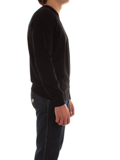 Lacoste pullover da uomo con collo rotondo in cotone organico nero
