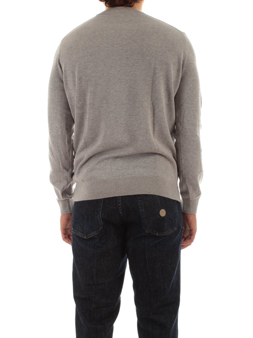 Lacoste pullover da uomo con collo rotondo in cotone organico grigio chine