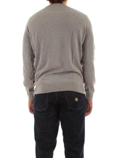 Lacoste pullover da uomo con collo rotondo in cotone organico grigio chine