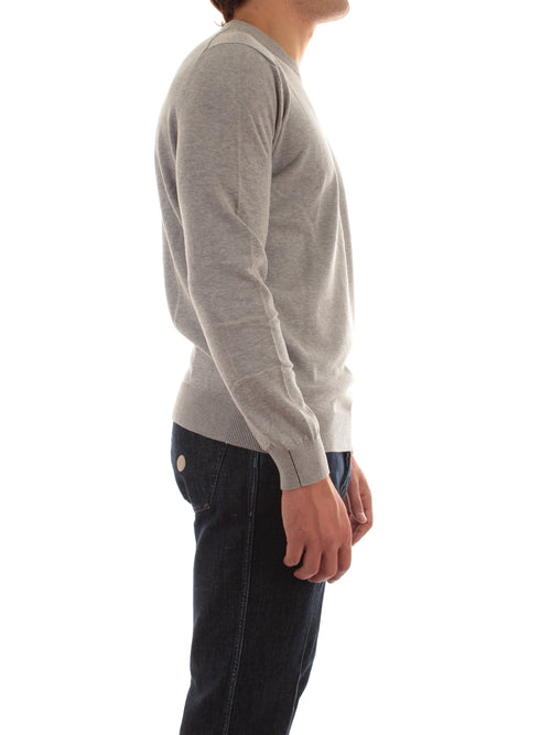 Lacoste pullover da uomo con collo rotondo in cotone organico grigio chine