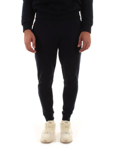 Lacoste pantaloni sportivi in felpa di cotone da uomo blu navy