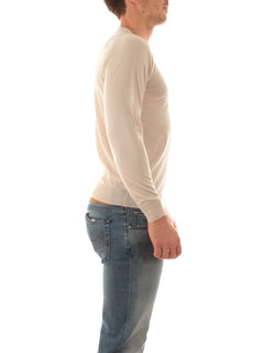 Fedeli maglia girocollo in misto cashmere e seta da uomo naturale