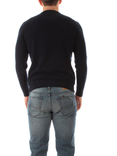 Fedeli maglia ARGENTINA SLIM in puro cashmere da uomo blu scuro