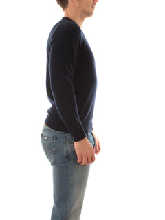 Fedeli maglia ARGENTINA SLIM in puro cashmere da uomo blu scuro