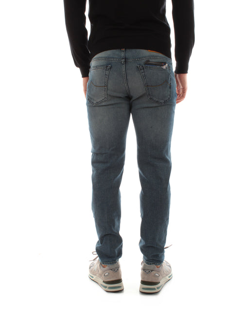 Jacob Cohen jeans scott cropped carrot slim da uomo blu medio