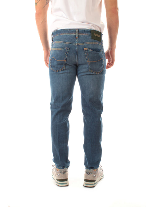 Jacob Cohen jeans scott cropped carrot slim da uomo blu