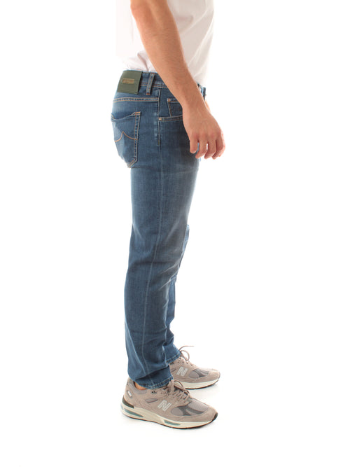 Jacob Cohen jeans scott cropped carrot slim da uomo blu