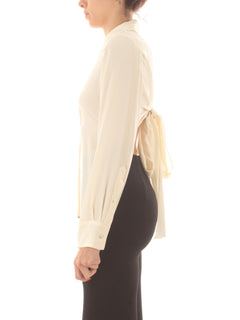 Jucca camicia annodata dietro da donna panna