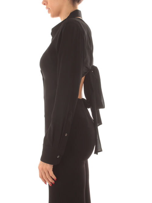 Jucca camicia annodata dietro da donna nero