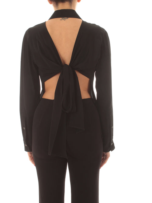 Jucca camicia annodata dietro da donna nero