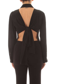 Jucca camicia annodata dietro da donna nero