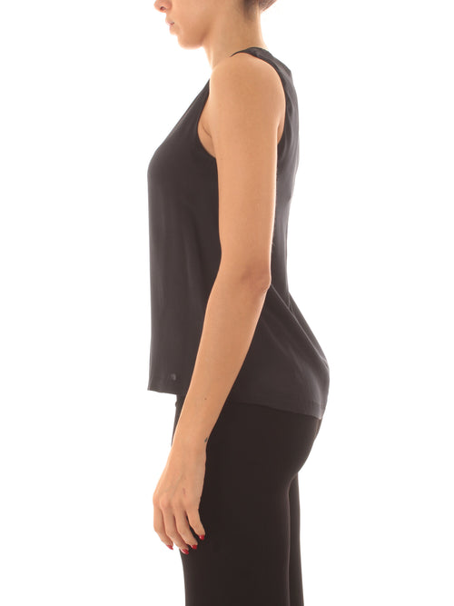 Jucca top con scollo a V da donna nero