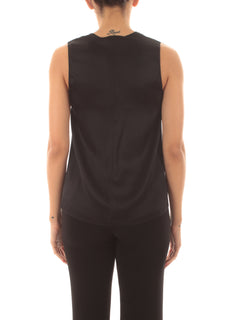 Jucca top con scollo a V da donna nero