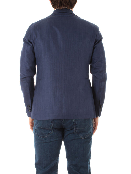 Tagliatore blazer monopetto da uomo blu