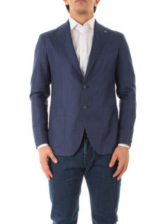 Tagliatore blazer monopetto da uomo blu