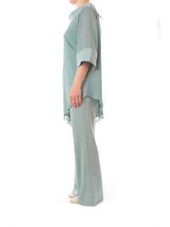 Sologioie curvy completo casacca pantalone da donna menta