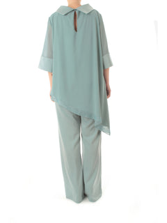 Sologioie curvy completo casacca pantalone da donna menta