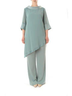 Sologioie curvy completo casacca pantalone da donna menta