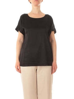 Gaia Life blusa in raso da donna nero