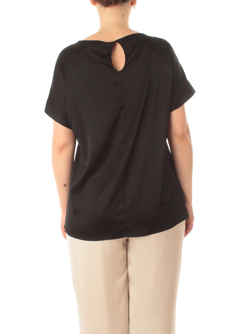 Gaia Life blusa in raso da donna nero
