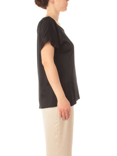 Gaia Life blusa in raso da donna nero