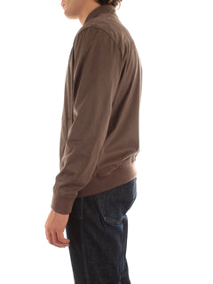 Herno bomber resort in alternative suede da uomo tortora scuro