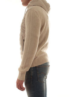 Herno giacca resort in cob carded wool e suede effect da uomo chantilly/azzurro