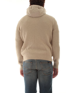 Herno giacca resort in cob carded wool e suede effect da uomo chantilly/azzurro