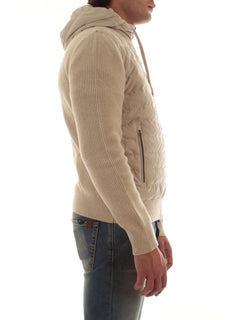 Herno giacca resort in cob carded wool e suede effect da uomo chantilly/azzurro