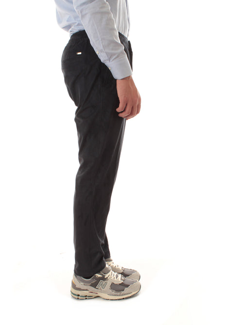 Herno pantaloni resort in melange suede effect da uomo blu