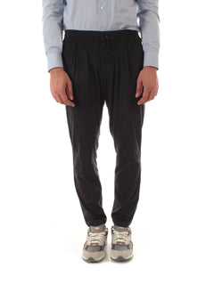 Herno pantaloni resort in melange suede effect da uomo blu