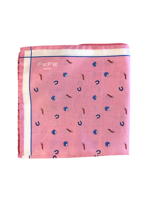 Fefè fazzoletto da taschino da uomo scaramantia rosa