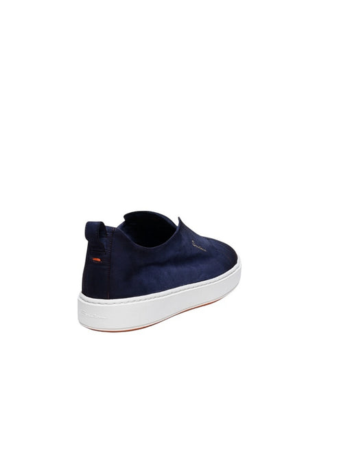 Santoni Victory sneaker slip-on da uomo in suede blu