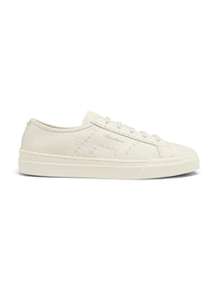 Santoni double buckle sneaker da uomo in pelle bianco