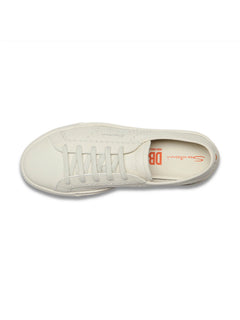 Santoni double buckle sneaker da uomo in pelle bianco